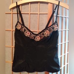 Italian Black Sequined Handmade Corset - Small